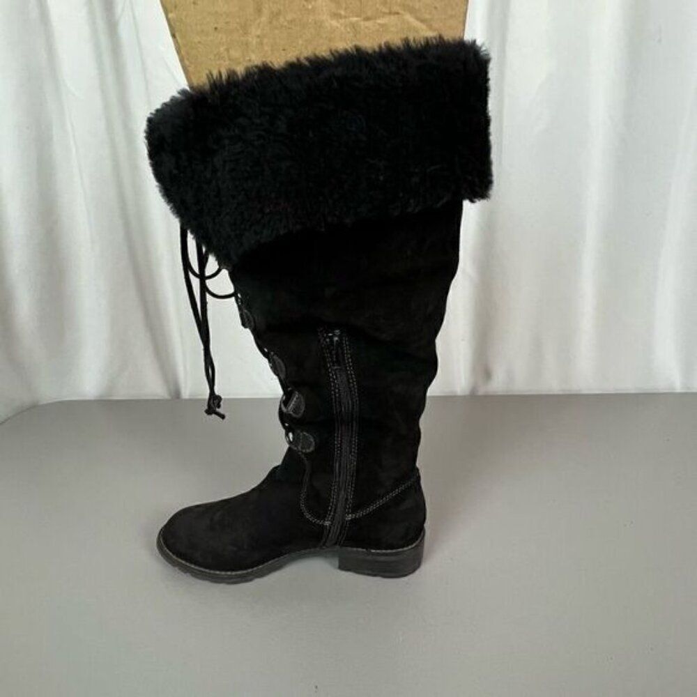 SOFFT WOMENS HIGH CALF SUEDE LACE UP BOOT BLACK SIZE 7M - Picture 5 of 13